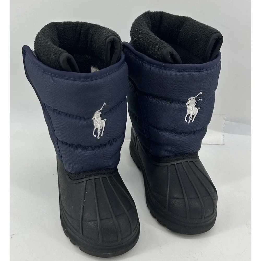 Polo Ralph Lauren Navy Blue‎ Slip On Snow Boots Toddler Size 7